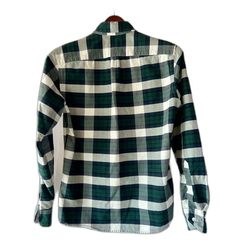 J Crew Classic Tartan Plaid Button Down Long Sleeve Mens Shirt Sz S Slim